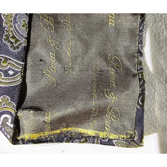 Piera & Bruna 100% Silk Black and Gold Paisley Neck Tie Made In ITALY - Picture 9 of 9